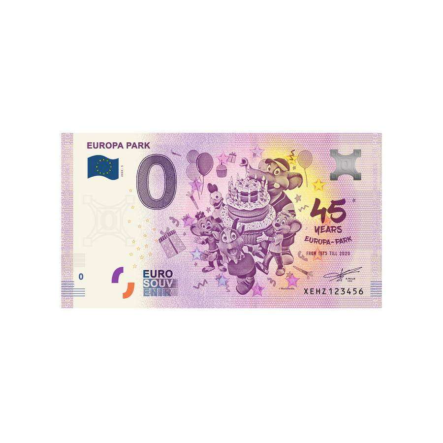 Billet souvenir de zéro euro - Europa Park 2 - Allemagne - 2020