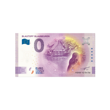 Souvenir -Ticket von Null bis Euro - Blautopf Blaubeuren - Deutschland - 2020
