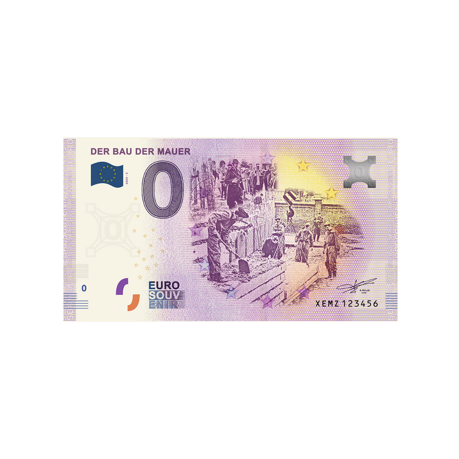 Biglietto souvenir da zero euro - der bau der Mauer - Germania - 2020