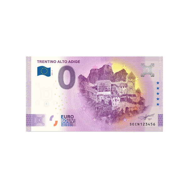 ⁣⁢Nul-euro souvenir-seddel - Trentino Alto Adige - Italien - 2021⁤⁣