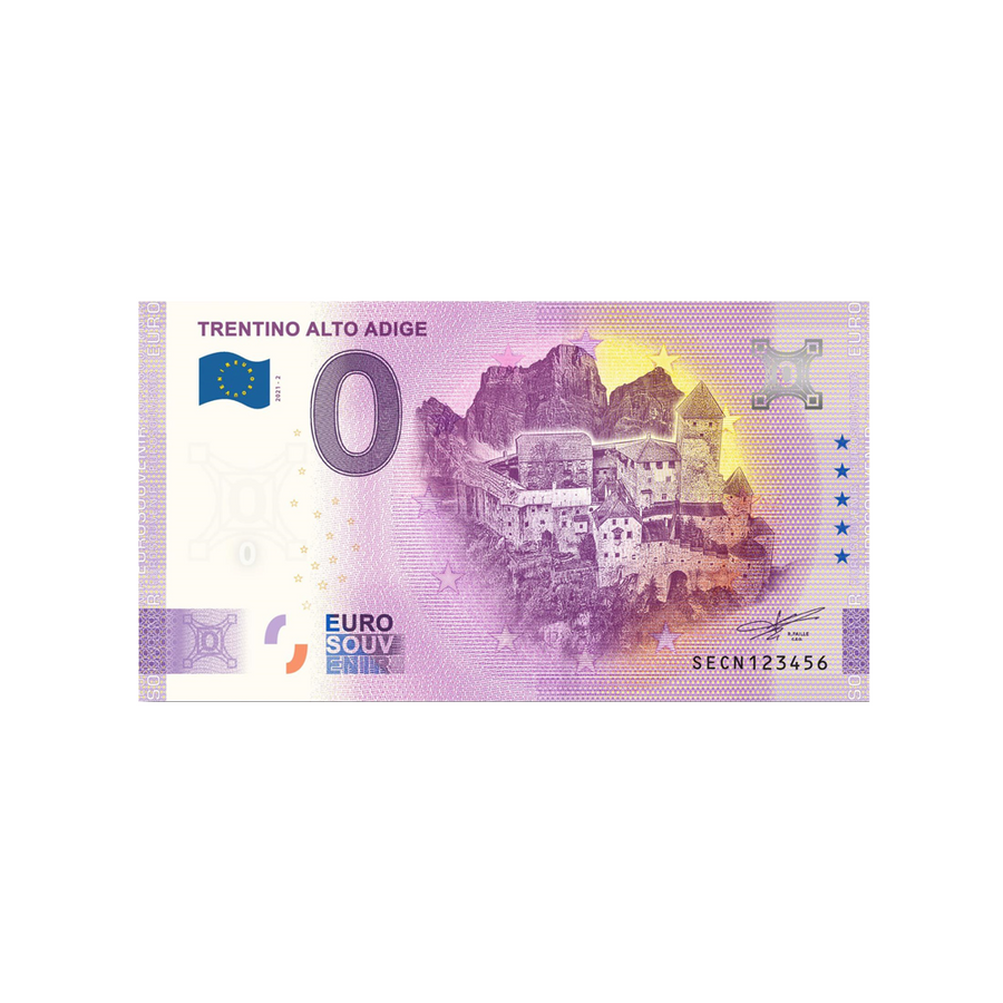 Billet souvenir de zéro euro - Trentino Alto Adige - Italie - 2021