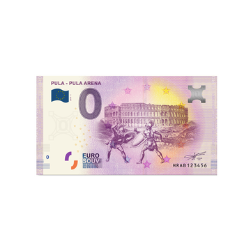 Souvenir ticket from zero to Euro - Pula - Croatia - 2019