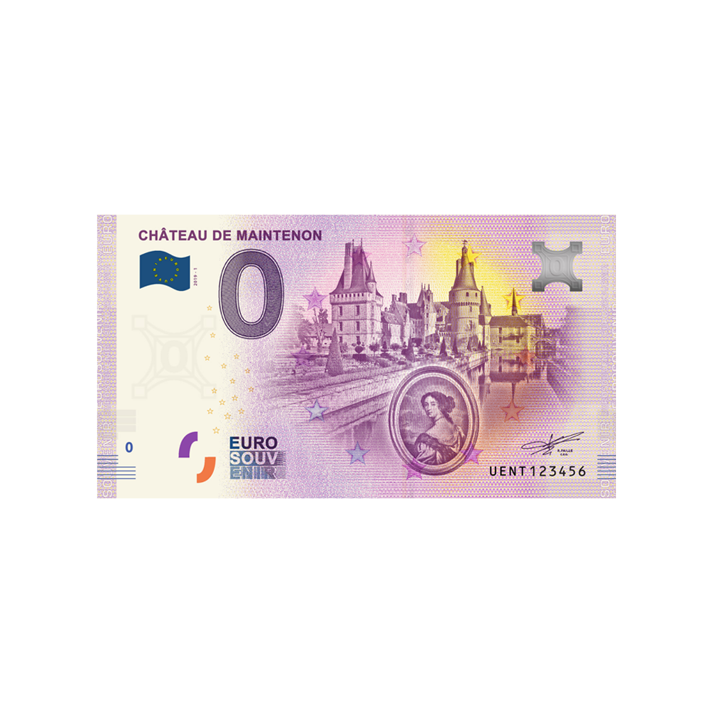 Souvenir ticket from zero to Euro - Château de Maintenon - France - 2019