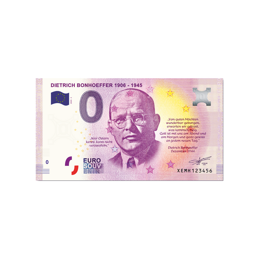 Biglietto souvenir da zero a euro - Dietrich Bonhoeffer 1906-1945 - Germania - 2020