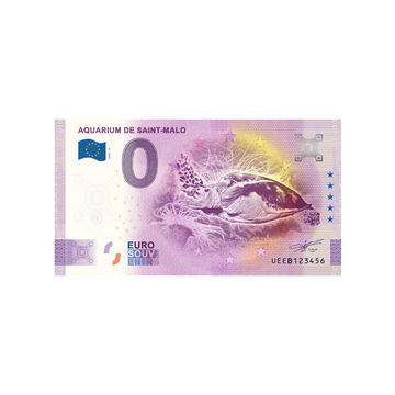 Souvenir ticket from zero euro - aquarium of Saint -Malo - France - 2021
