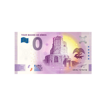 Souvenir ticket from zero to Euro - Magne de Nîmes - France - 2021
