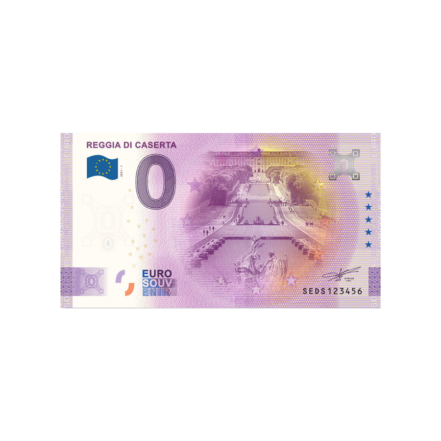 Souvenir -Ticket von Null bis Euro - Reggia di Caseta - Italien - 2021