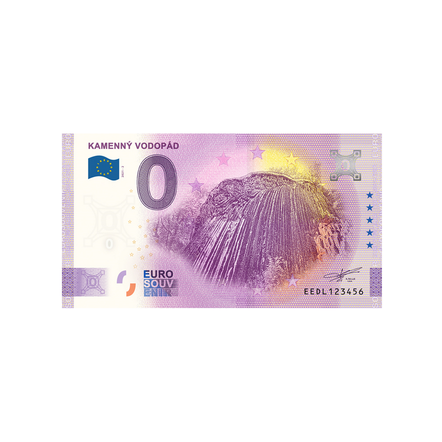 Souvenir -ticket van nul tot euro - Kamenný vodopád - Slowakia - 2021