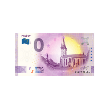 Bilhete de lembrança de zero euro - prešov - eslováquia - 2021