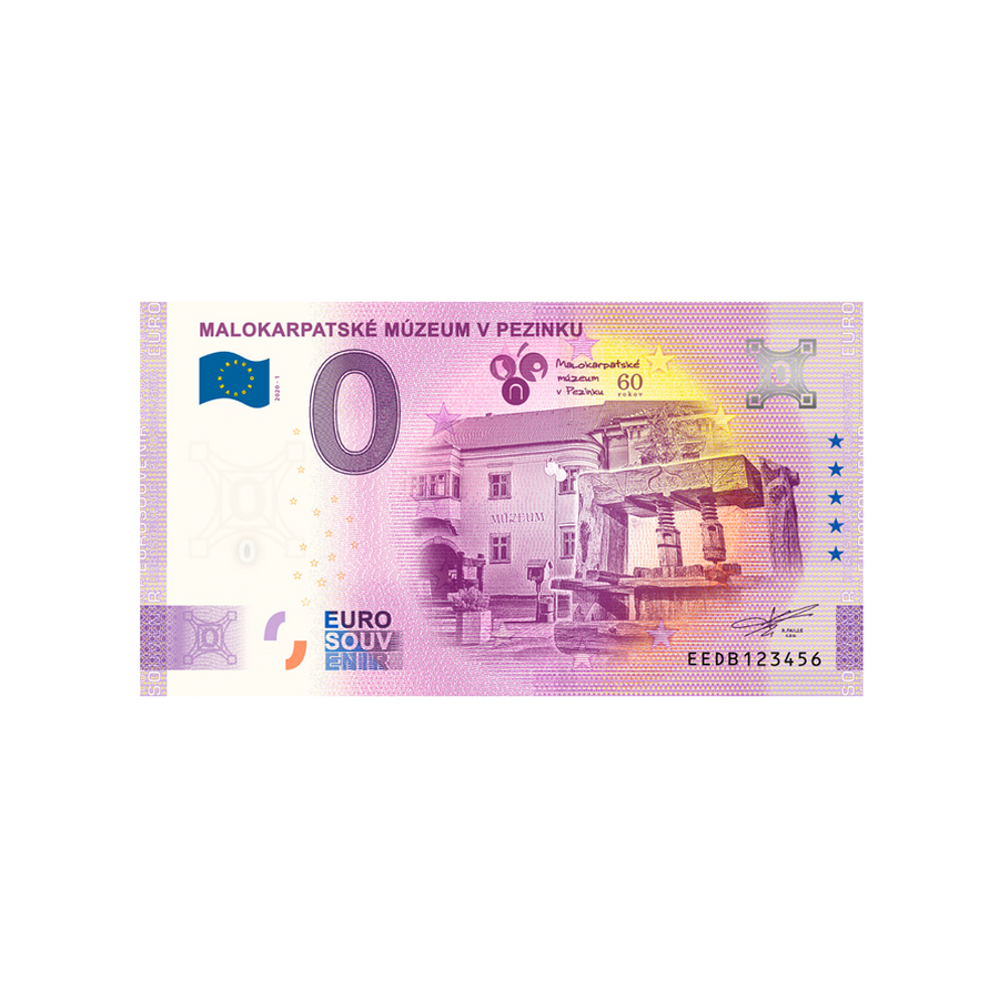 Souvenir Ticket van Zero Euro - Malokarpatské Mùzeum v Pezinku - Slowakia - 2020