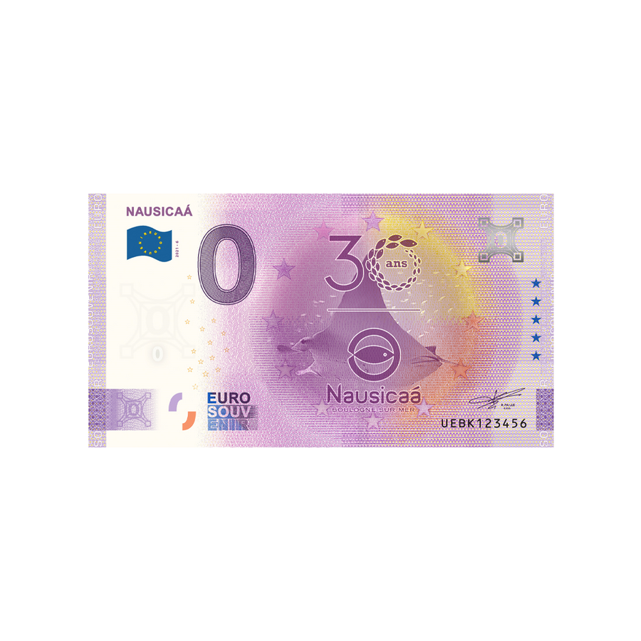 Souvenir ticket from zero to Euro - Nausicaá 2 - France - 2021