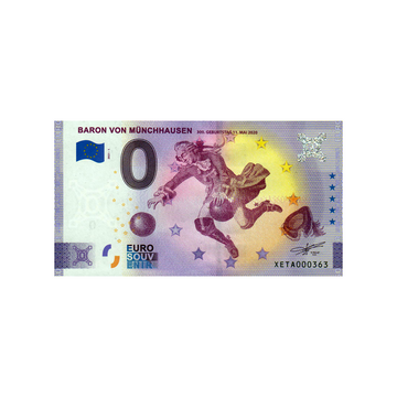 Biglietto di souvenir da zero euro - Baron von Münchhausen 300. GEBURTSTAG 11. Maggio 2020 - Germania - 2021