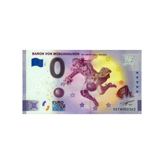 ⁣⁢Banconota souvenir zero euro - Barone Von Münchhausen 300. Compleanno 11. Maggio 2020 - Germania - 2021⁤⁣