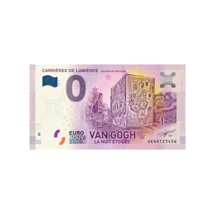 Billet souvenir de zéro euro - Carrières de lumières - Van Gogh - France - 2019