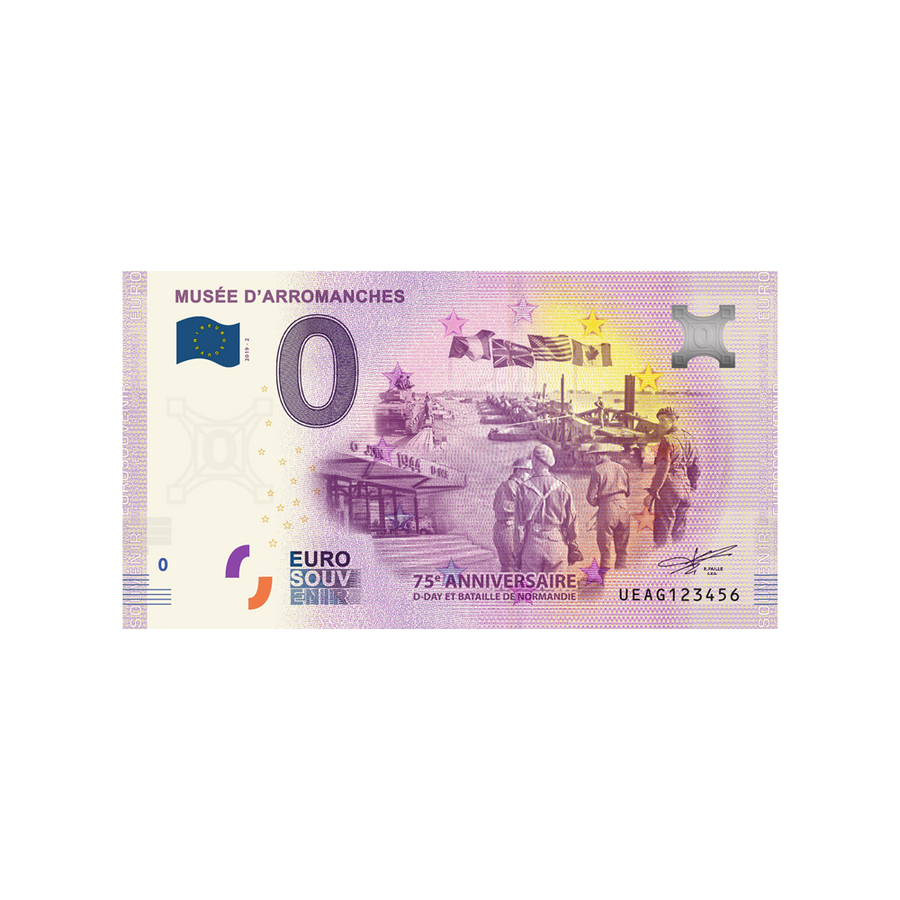 Billet souvenir de zéro euro - Musée d'Arromanches - France - 2019