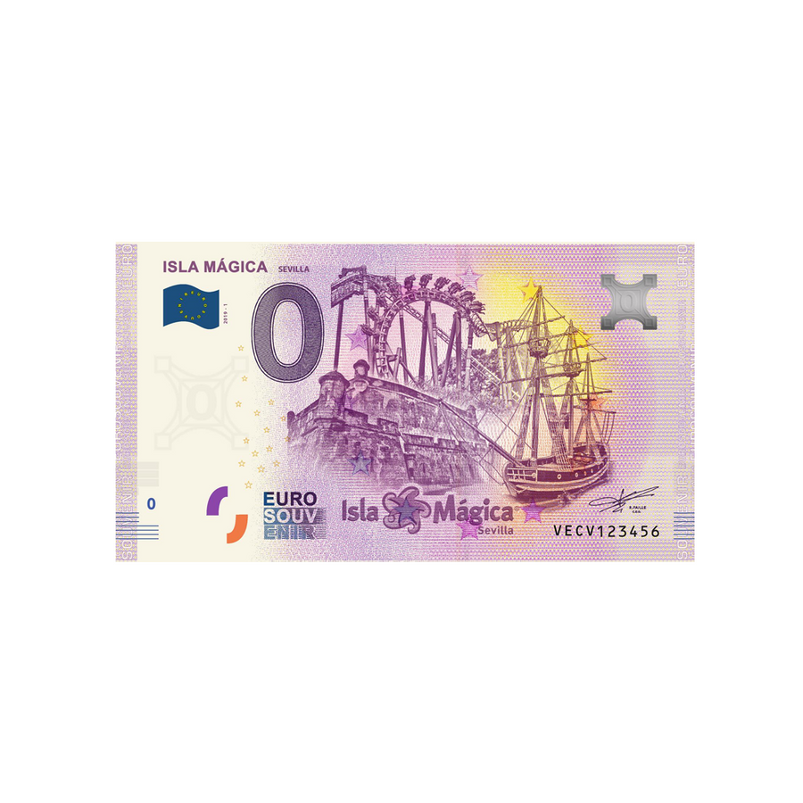Souvenir -Ticket von Null bis Euro - Isla Magica Sevilla - Spanien - 2019