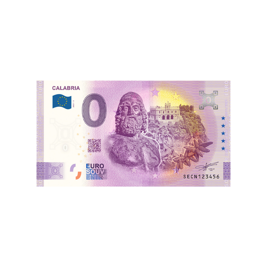 Souvenir -Ticket von Null bis Euro - Kalabrien - Italien - 2021