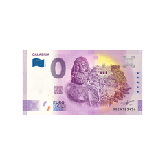 ⁣⁢Zero Euro Souvenir Banknote - Calabria - Italy - 2021⁤⁣