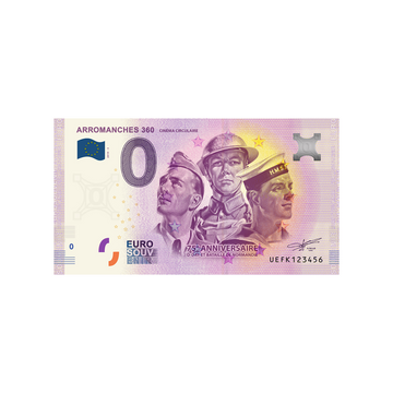 Souvenir ticket from zero to Euro - Arromanches 360 - France - 2019