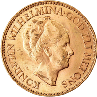 Netherlands currency - Wilhelmina I 10 Gulden - 1932