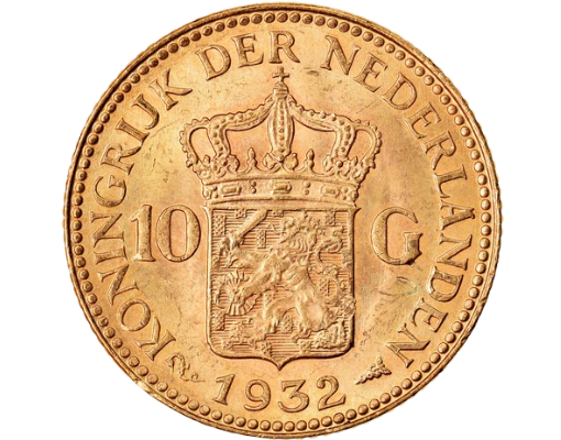 Monnaie Pays-Bas - WILHELMINA I 10 Gulden - 1932