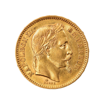 20 francs gold - Napoleon III "Laurée head"