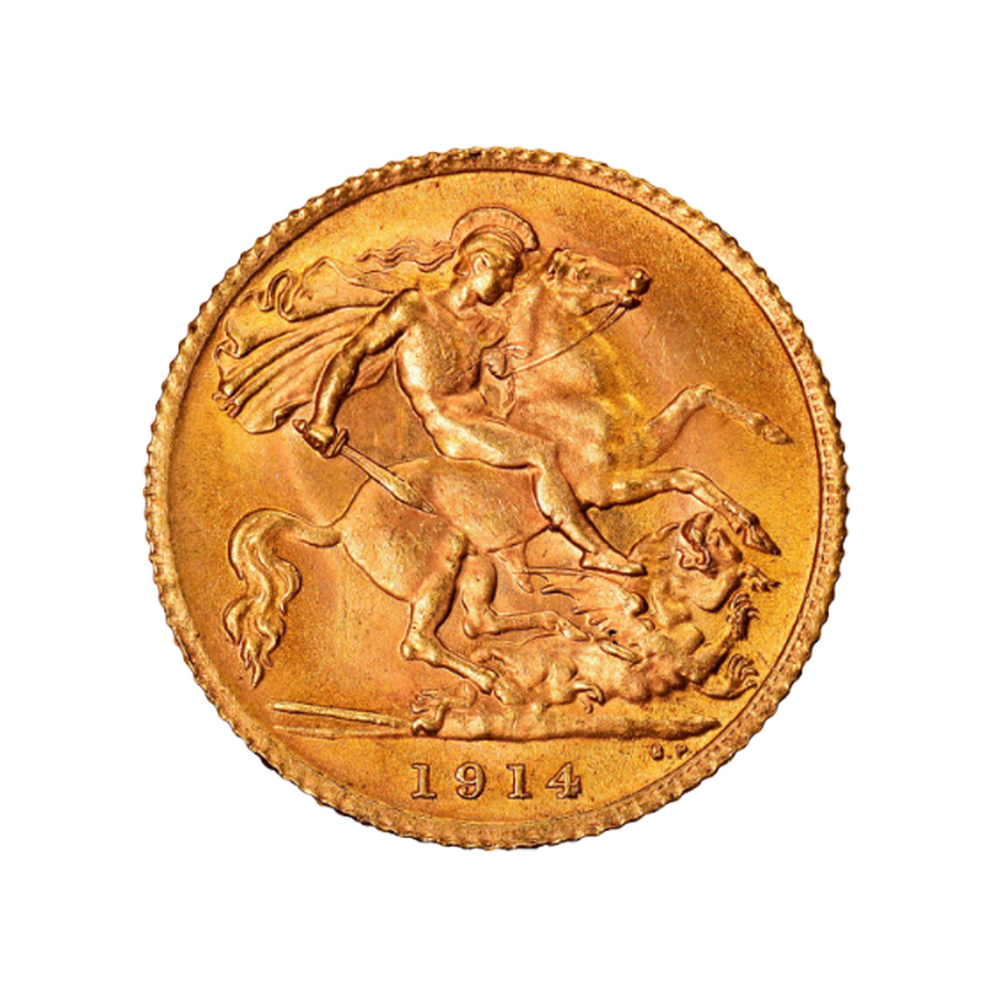 Goldene Währung Großbritannien-George gegen 1/2 Souverän