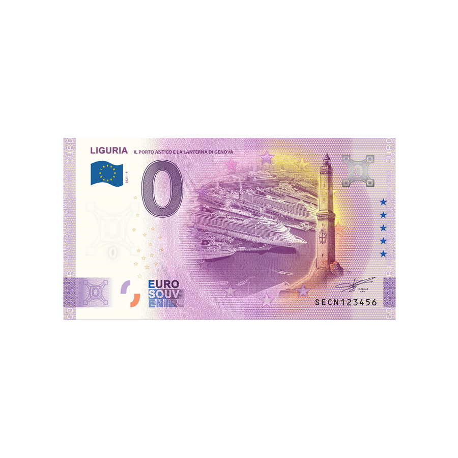 Souvenir -Ticket von Null bis Euro - Ligurie - Italien - 2021