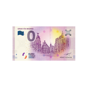 Souvenir -Ticket von Null bis Euro - Gran über Madrid - Spanien - 2020