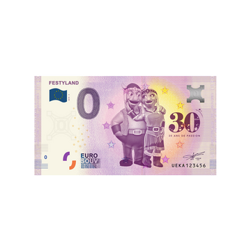 Bilhete de lembrança de Zero Euro - Festyland - França - 2019