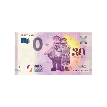 Souvenir Ticket van Zero Euro - Festyland - Frankrijk - 2019