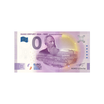 Souvenir -Ticket von null bis euro - Hugo Erfurt 1834 - 1922 - Erfinder der Rauhfase - Deutschland - 2021