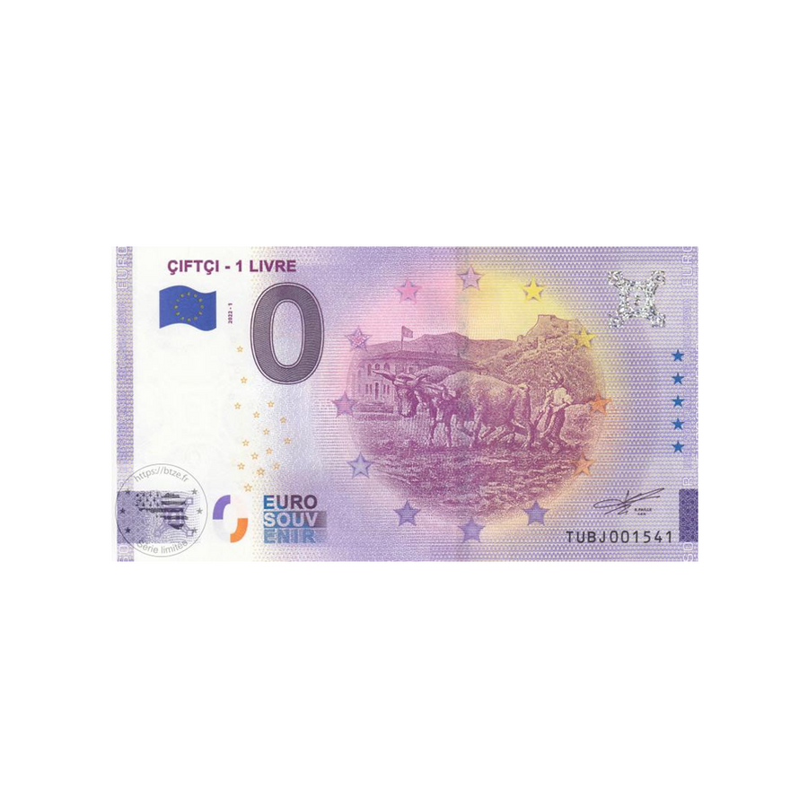 Billet souvenir de zéro euro -  Çiftçi - 1 Livre - Pays-Bas - 2022