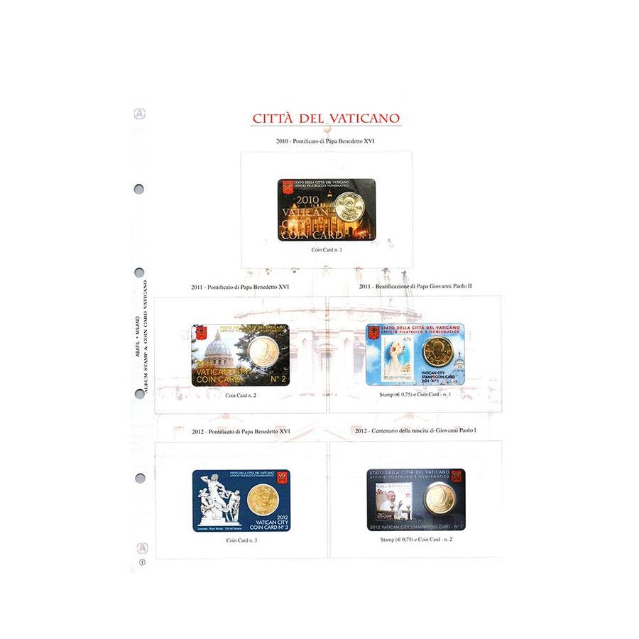 Sheets 2010 al 2022 - Coincard - Vaticano