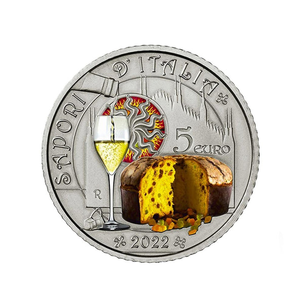⁣⁢Italy - 5 Euro Commemorative Coin - Franciacorta and Panettone - BU 2022⁤⁣