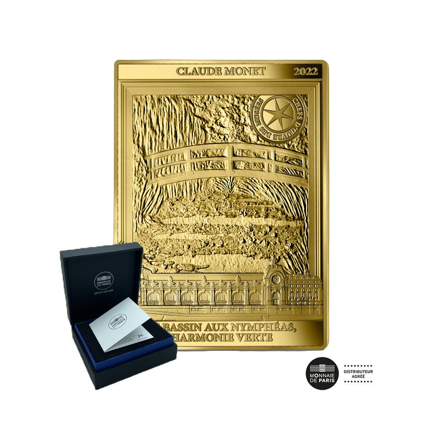 Le Bassin aux Nymphéas - Claude MONET -  Monnaie de 50 Euro Or - 1/4 OZ BE - 2022