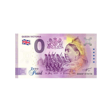 Souvenir ticket from zero to Euro - Queen Victoria - England - 2022
