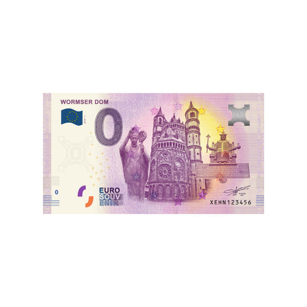 ⁣⁢Zero Euro Souvenir Banknote - Wormser Dom - Germany - 2019⁤⁣