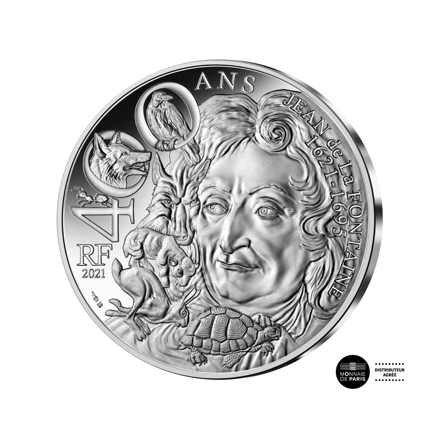 Monnaie de 10€ Argent - 400 ans de Jean de la Fontaine - 2021