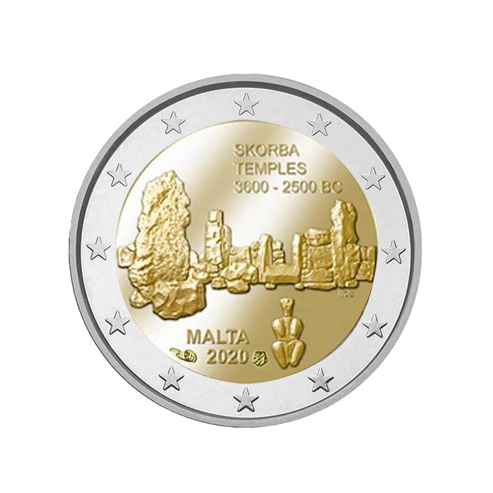 Malta 2020 - 2 Euro comemorativo - Templos de Skorba