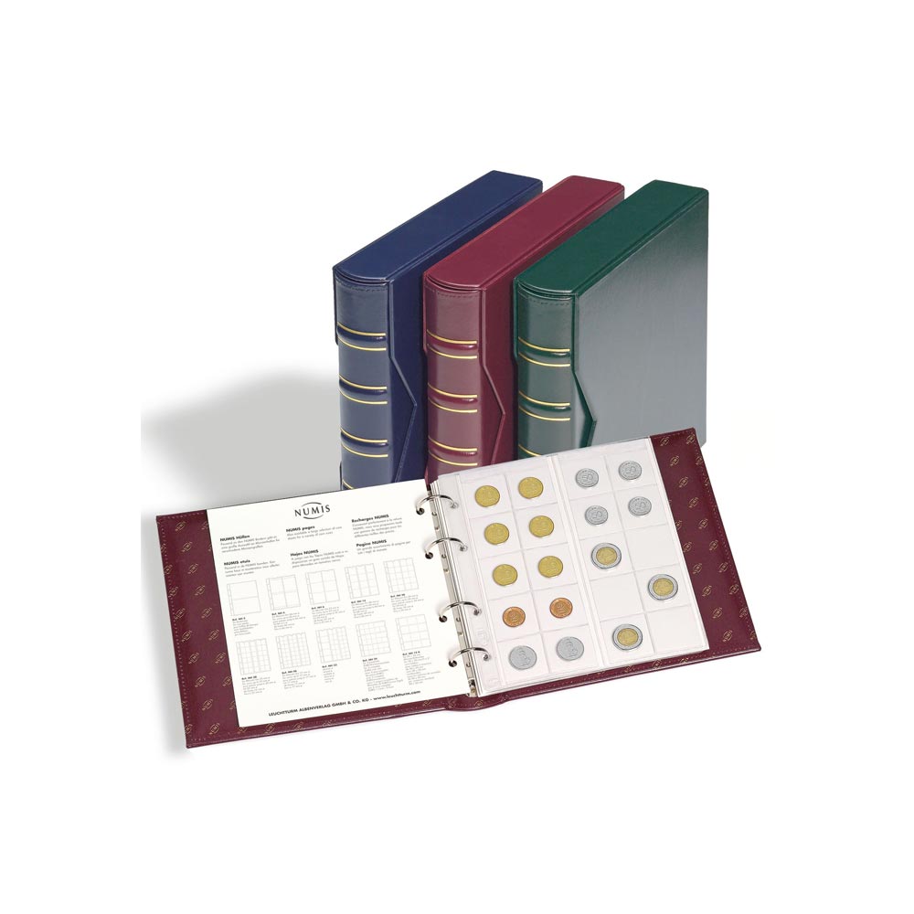 Album for Currency Numis, Classic with protective case - Red, green or blue