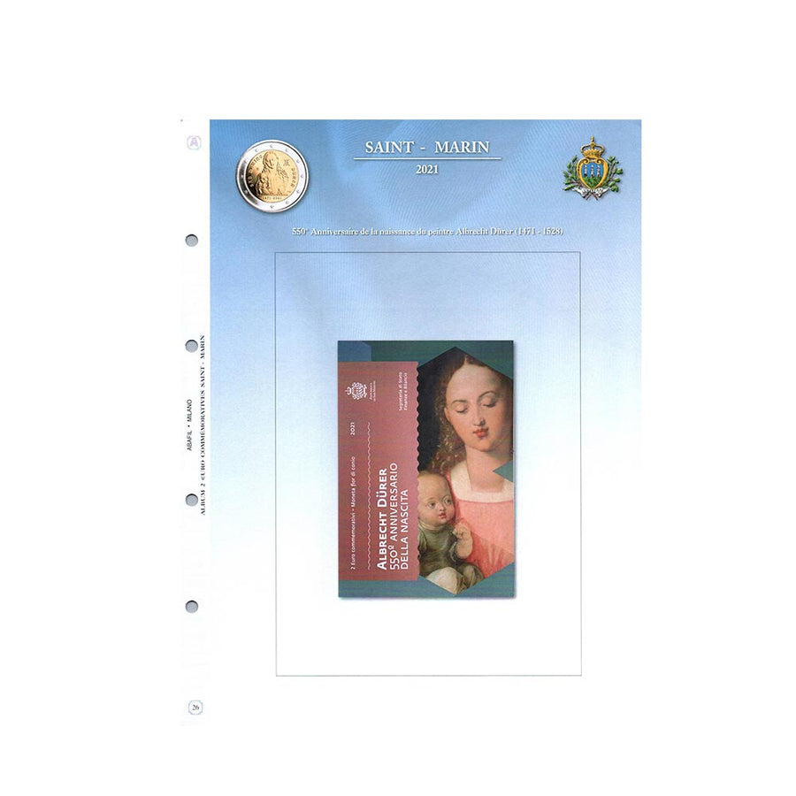 Album de folhas 2004 a 2022 - 2 euros comemorativo - Saint Marin
