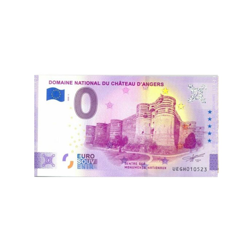 Bilhete de lembrança de zero euro - domínio nacional do castelo de Angers - França - 2020