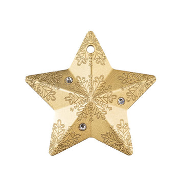 Ornamento de férias - Estrela de Floco de Snow Gilded - 5 dólares em dinheiro - seja 2023