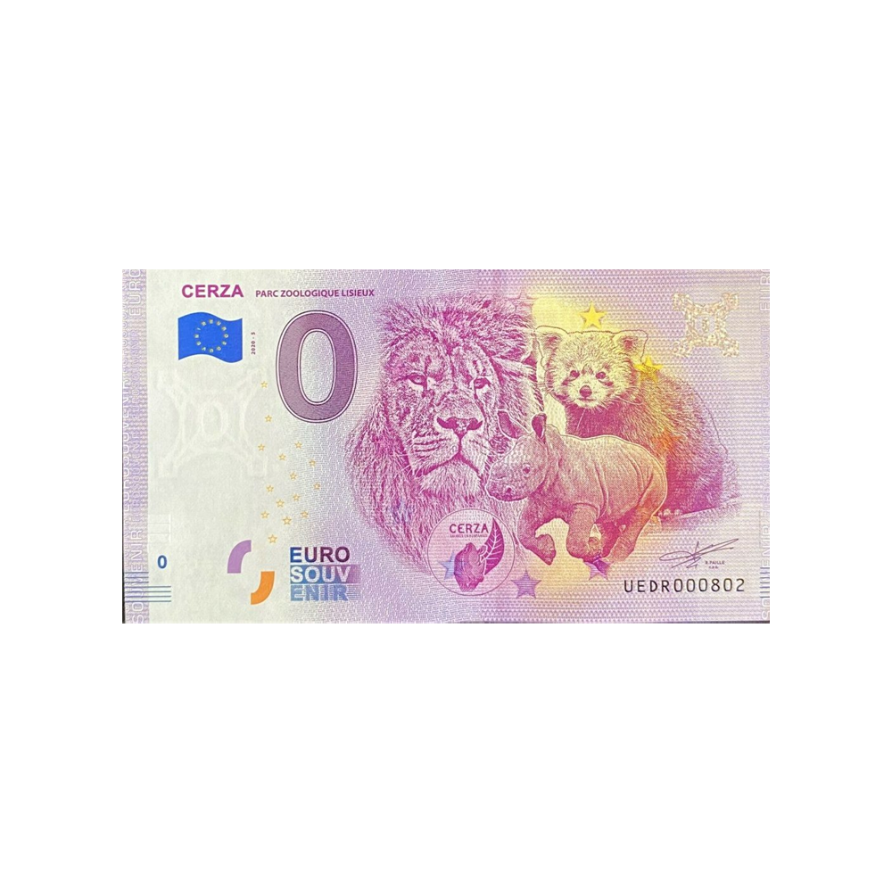 Bilhete de lembrança de zero a euro - cerza - França - 2020