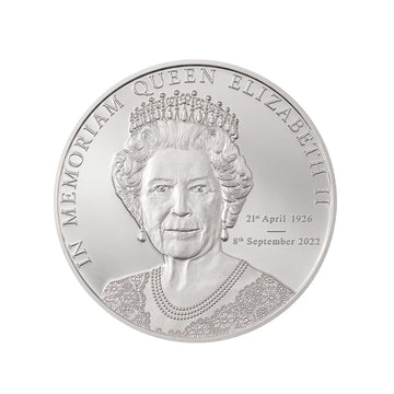 in memoriam queen elizabeth II 5 dollar argent 2022