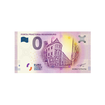 Bilhete de recordação Zero euro-Porta Praetoria Regensburg - Alemanha-2019