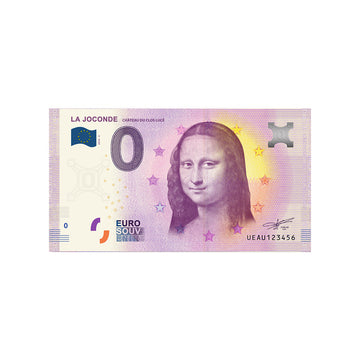 Souvenir ticket from zero to Euro - La Joconde - France - 2018