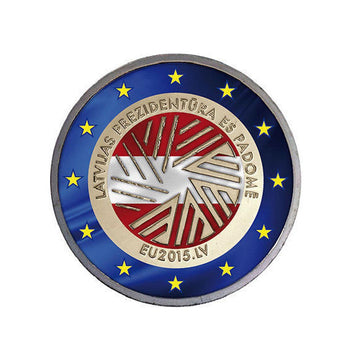 Lettonie 2015 - 2 Euro Commémorative - Présidence de l'UE - Colorisée