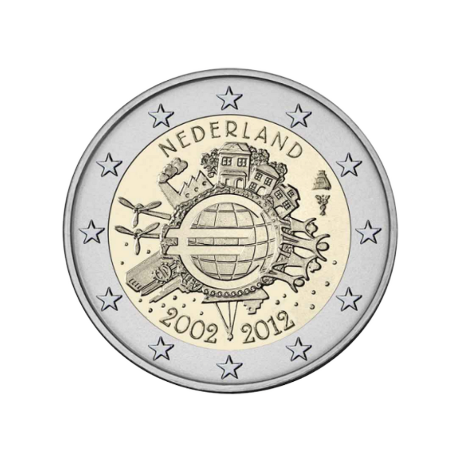 Pays-Bas 2012 - 2 Euro Commémorative - 10ème anniversaire de l'Euro
